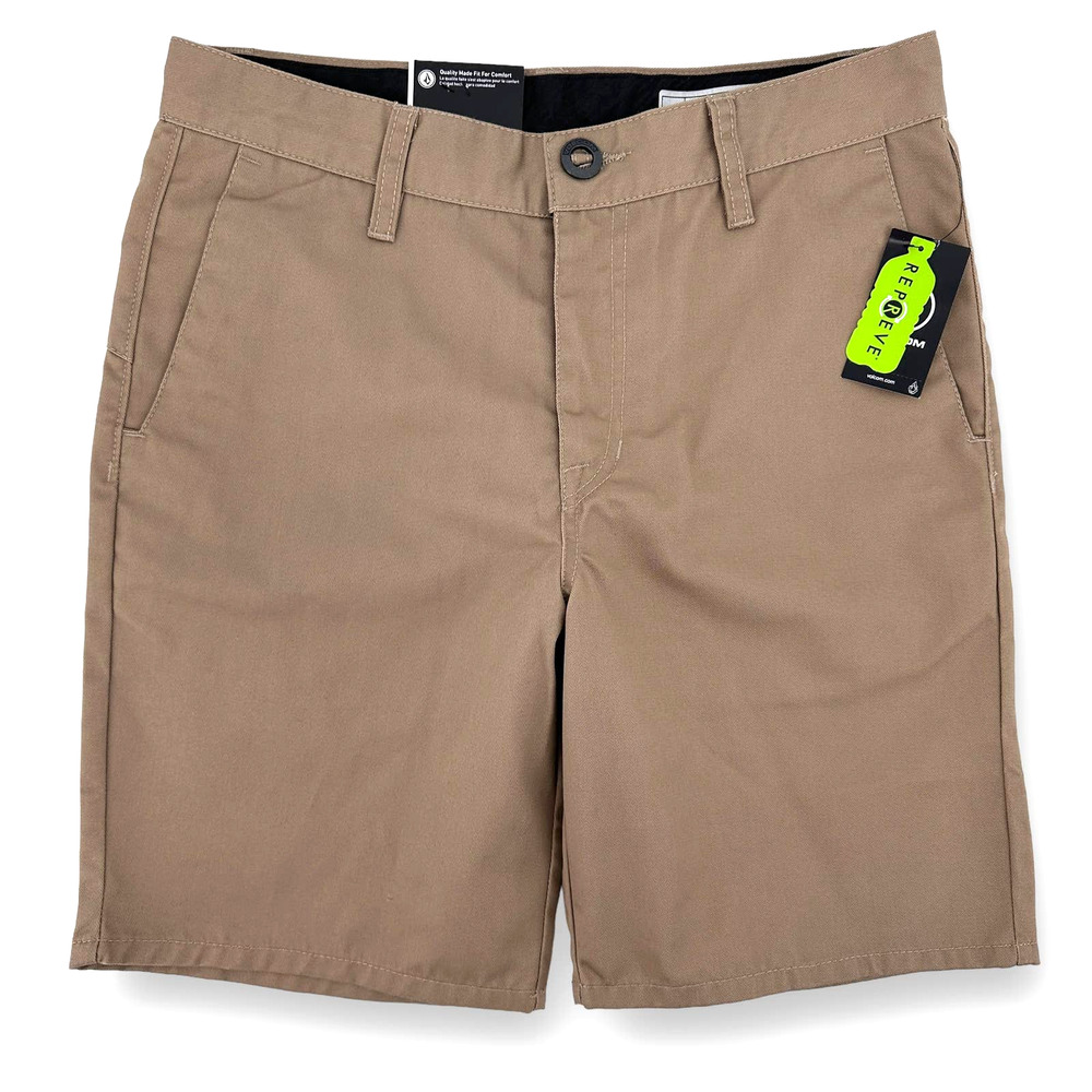 Volcom Frickin Khaki Chino Shorts Boys Size 14 Large 28 7"